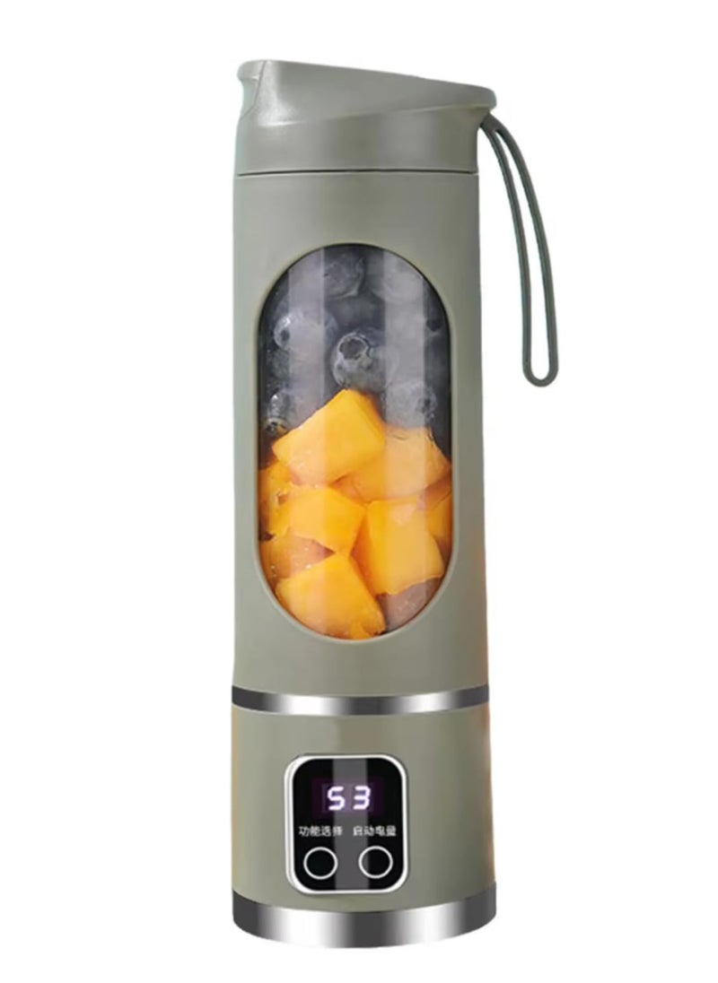 450ml Portable Juicer Electric Juicer Cup USB Rechargeable Blender Cup with 12 Blades 1500mAh for Smoothies Shakes