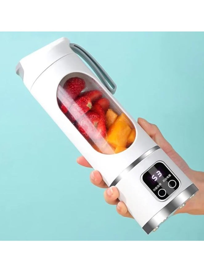 450ml Portable Juicer Electric Juicer Cup USB Rechargeable Blender Cup with 12 Blades 1500mAh for Smoothies Shakes