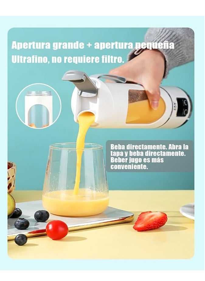 450ml Portable Juicer Electric Juicer Cup USB Rechargeable Blender Cup with 12 Blades 1500mAh for Smoothies Shakes