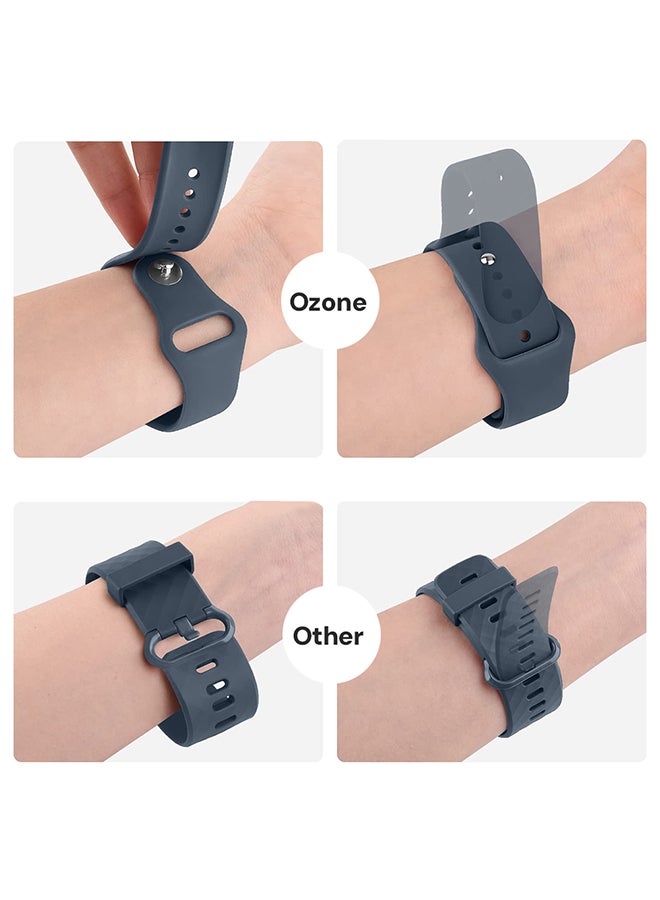 O Ozone Silicone Bands For Samsung Galaxy Watch Ultra LTE 47mm / Galaxy Watch 3 45mm 22mm Soft Silicone Replacement Watch Strap- Midnight Blue - Image 4