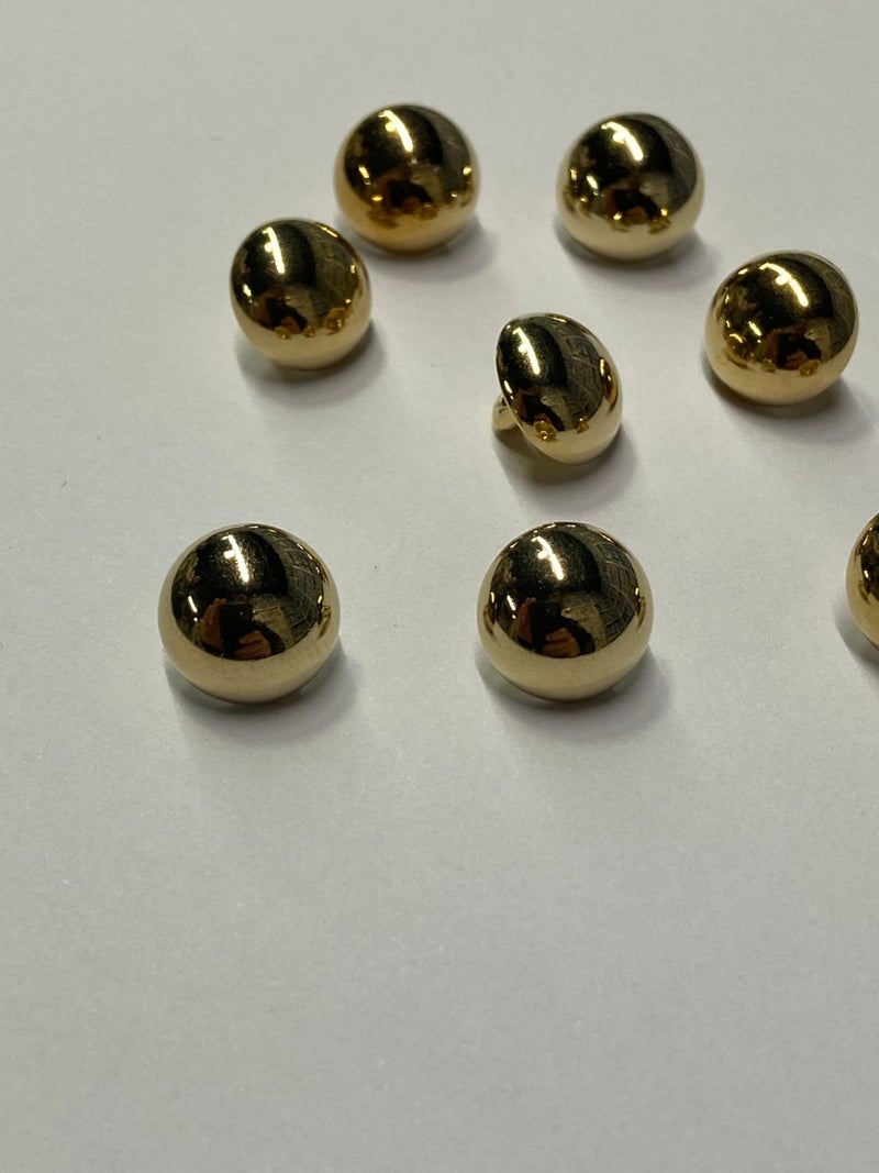 Karan Tuhafiye Karan Haberdashery Bomber Blouse Button, Metal Blouse Button, Set of 8, Gold - Image 1