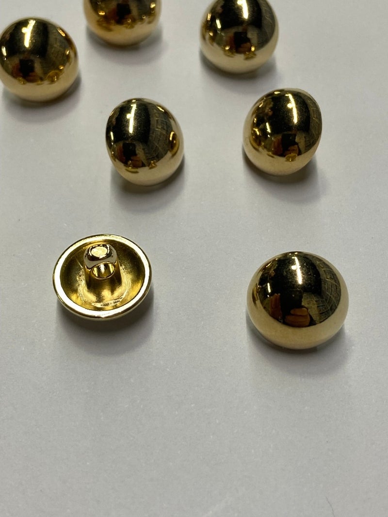 Karan Tuhafiye Karan Haberdashery Bomber Blouse Button, Metal Blouse Button, Set of 8, Gold - Image 3