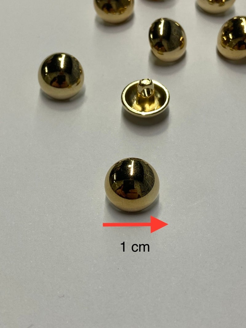 Karan Tuhafiye Karan Haberdashery Bomber Blouse Button, Metal Blouse Button, Set of 8, Gold - Image 2