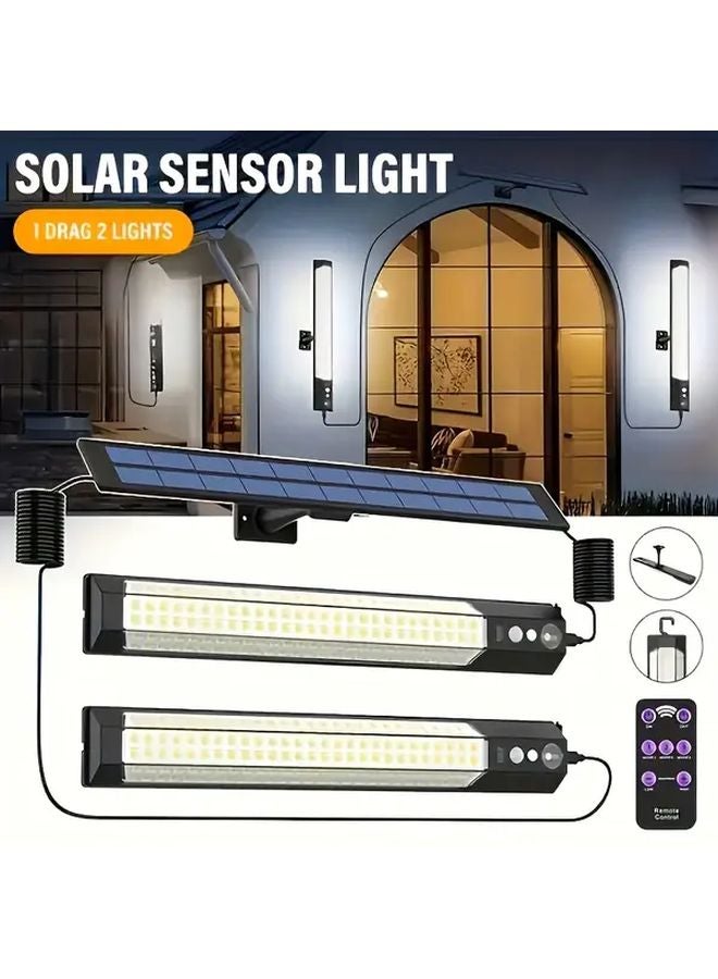 مصباح الجدار الشمسي الأسود LED للمناظر الطبيعية مع مستشعر الحركة للإضاءة الخارجية - Image 4