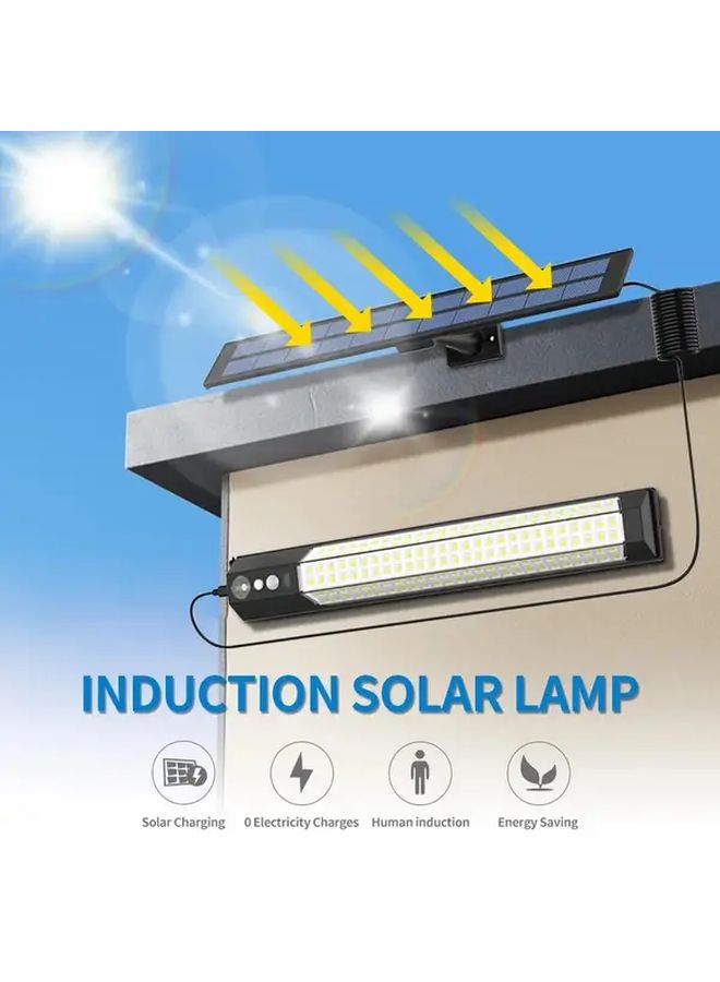 مصباح الجدار الشمسي الأسود LED للمناظر الطبيعية مع مستشعر الحركة للإضاءة الخارجية - Image 5