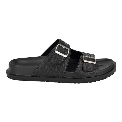 Guess Men's Verone Slide, Black Logo Multi 002, 11 - Image 5