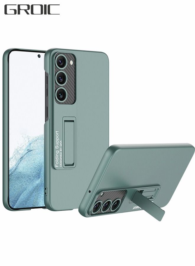 GROIC حافظة لهاتف سامسونج جالاكسي S23 مقاس 6.1 بوصة، غطاء نحيف بحامل S23، هيكل جالاكسي S23 يدعم الشحن اللاسلكي [حامل قابل للتعديل، مضاد للسقوط، مضاد لبصمات الأصابع، حماية شاملة] - أخضر - Image 1