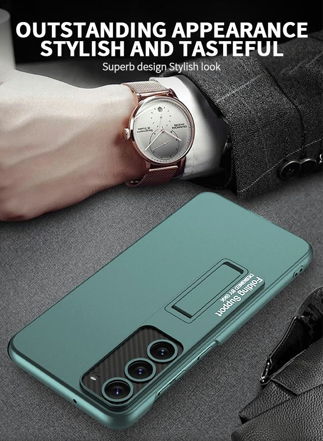 GROIC حافظة لهاتف سامسونج جالاكسي S23 مقاس 6.1 بوصة، غطاء نحيف بحامل S23، هيكل جالاكسي S23 يدعم الشحن اللاسلكي [حامل قابل للتعديل، مضاد للسقوط، مضاد لبصمات الأصابع، حماية شاملة] - أخضر - Image 3