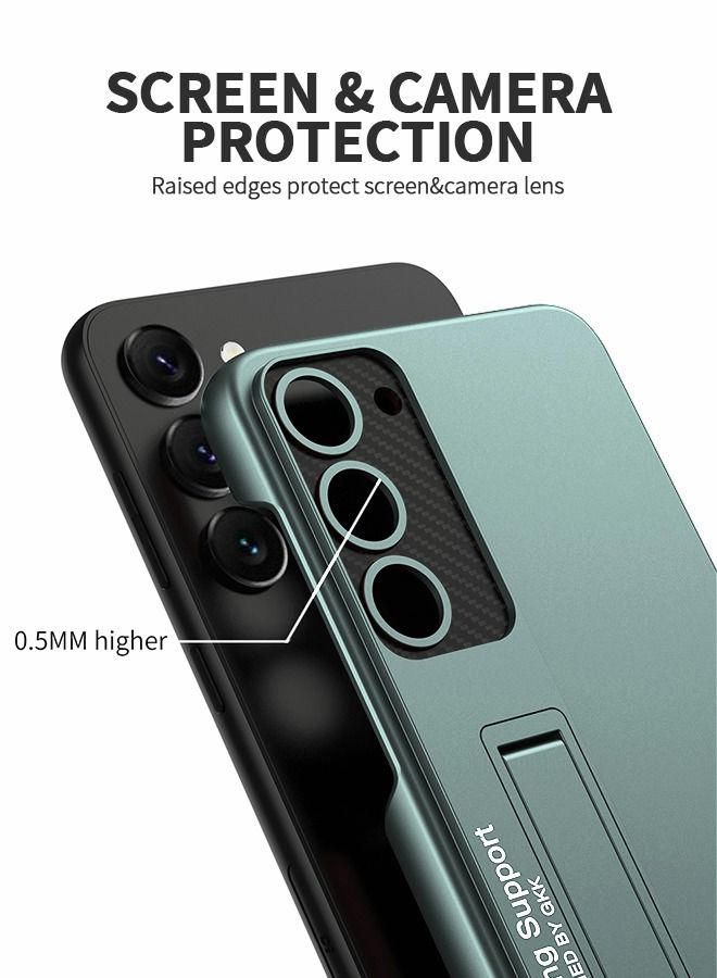 GROIC حافظة لهاتف سامسونج جالاكسي S23 مقاس 6.1 بوصة، غطاء نحيف بحامل S23، هيكل جالاكسي S23 يدعم الشحن اللاسلكي [حامل قابل للتعديل، مضاد للسقوط، مضاد لبصمات الأصابع، حماية شاملة] - أخضر - Image 2