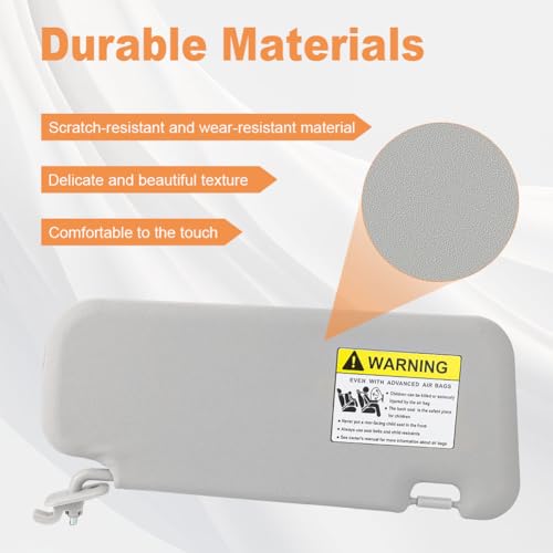 zayody Left Driver and Right Passenger Side Sun Visor with Vanity Mirror Compatible with Mazda 3 2010 2011 2012 2013 Gray Sunvisor Replacement for BBM2-69-320C-75 BBM3-69-320C-75 1 Pair - Image 3