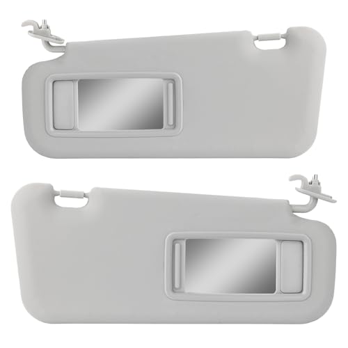 zayody Left Driver and Right Passenger Side Sun Visor with Vanity Mirror Compatible with Mazda 3 2010 2011 2012 2013 Gray Sunvisor Replacement for BBM2-69-320C-75 BBM3-69-320C-75 1 Pair - Image 1