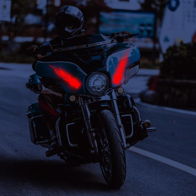 Azonee Reflective Flame Stickers, 4 Sheets (16 PCS) Red Flame Decals for Cars, Motorcycles, Bikes, Skateboards & Helmets, Waterproof & Durable Reflective Car Stickers for Night Visibility - Image 2
