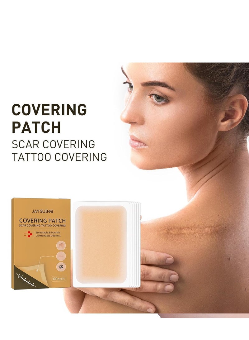 Jaysuing Tattoo Cover Up Tape, Invisible Concealer Patch Skin Tattoos Scars Concealer Cover Up Patch Invisible Waterproof Skin Color Cover Up Patch,6 Count (Pack Of 1) - Image 1