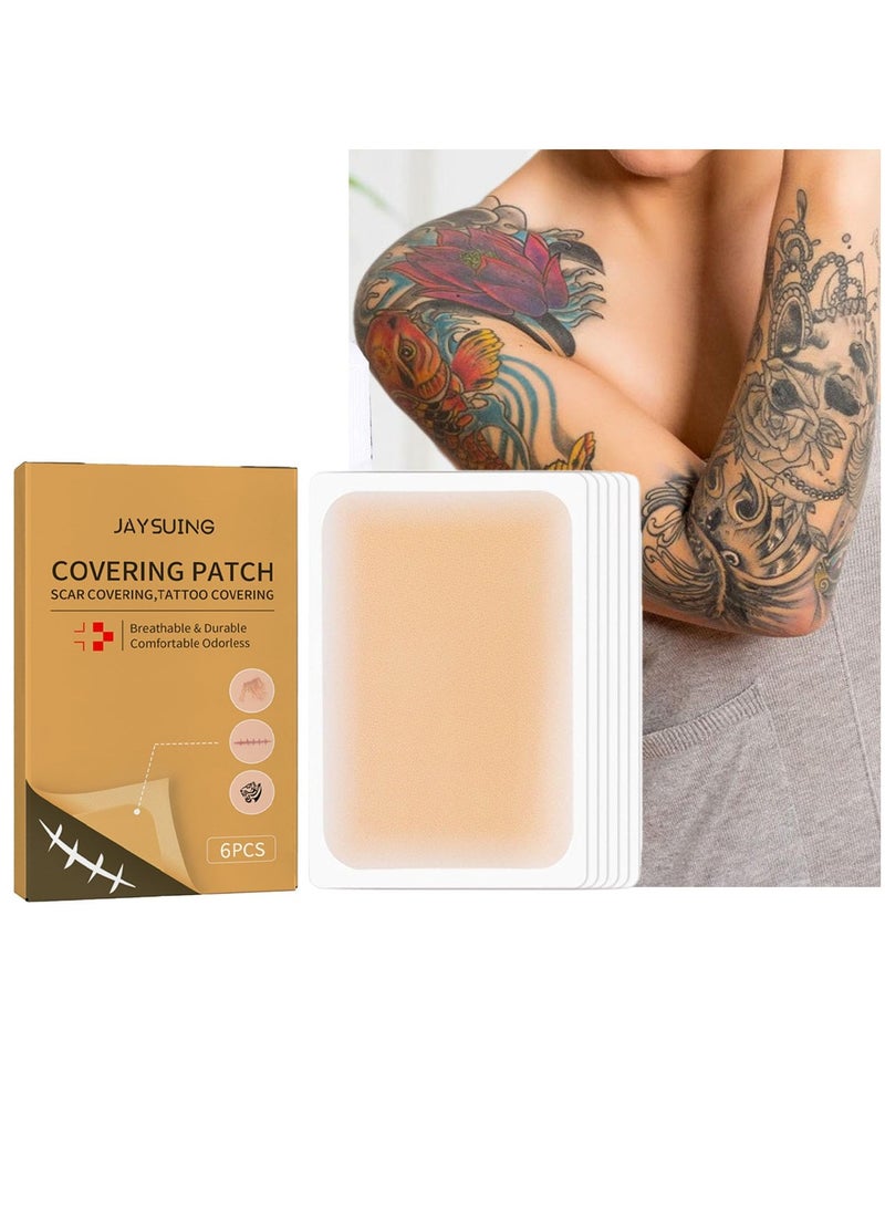 Jaysuing Tattoo Cover Up Tape, Invisible Concealer Patch Skin Tattoos Scars Concealer Cover Up Patch Invisible Waterproof Skin Color Cover Up Patch,6 Count (Pack Of 1) - Image 3