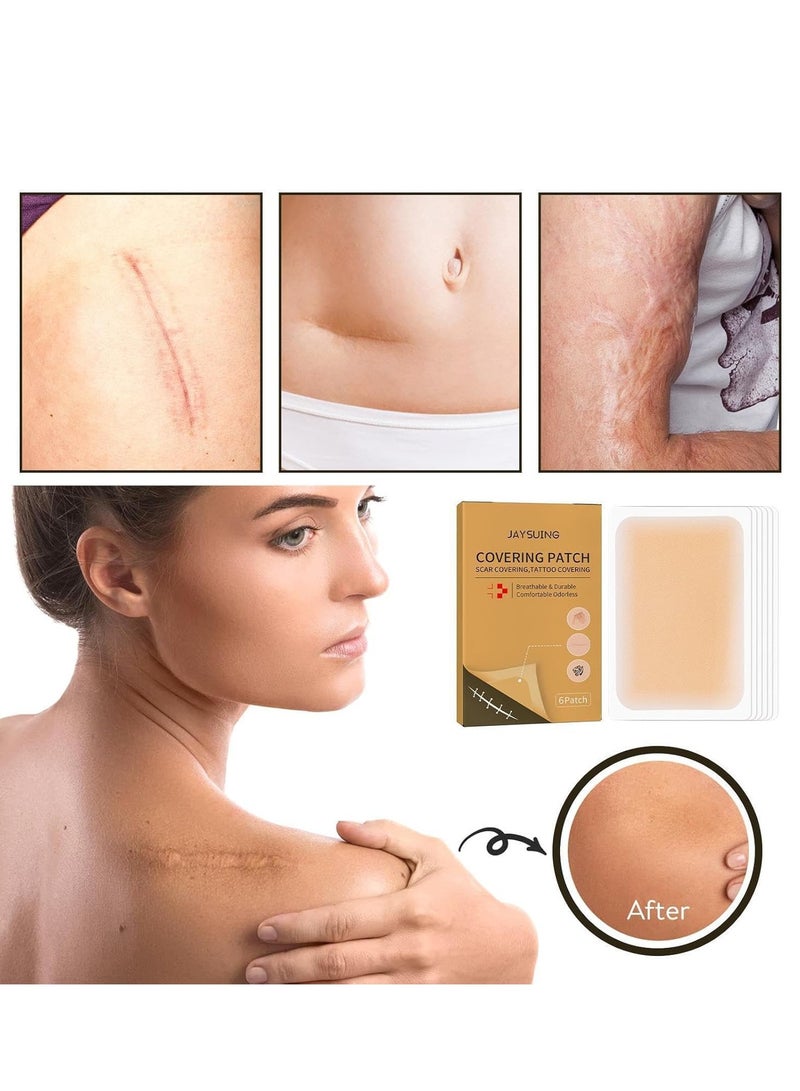Jaysuing Tattoo Cover Up Tape, Invisible Concealer Patch Skin Tattoos Scars Concealer Cover Up Patch Invisible Waterproof Skin Color Cover Up Patch,6 Count (Pack Of 1) - Image 4