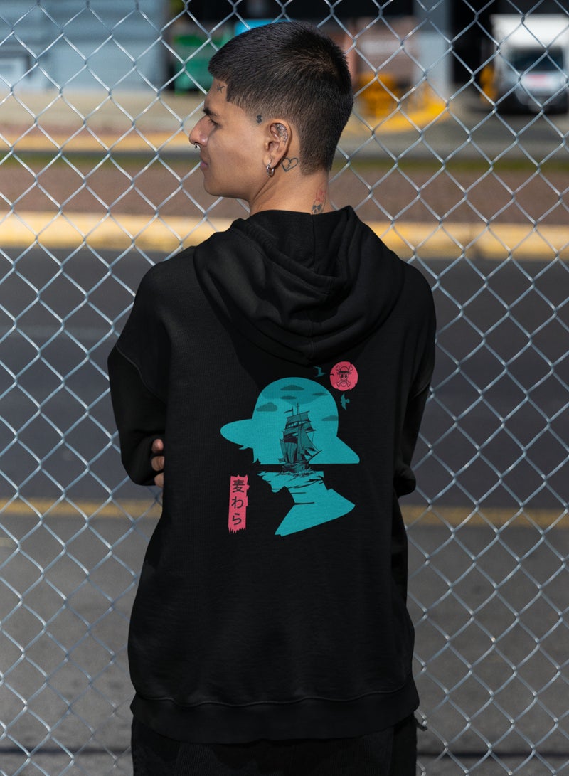 ZOOM هودي أسود لمحبي OnePiece