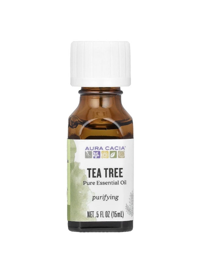 Aura Cacia Aura Cacia, Pure Essential Oil, Tea Tree, 0.5 fl oz (15 ml)  - Image 1