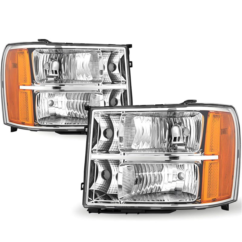 APSVE Headlight Assembly Compatible with 20072013 GMC Sierra 150020072014 GMC Sierra 2500HD 3500HD Passenger and Driver Side