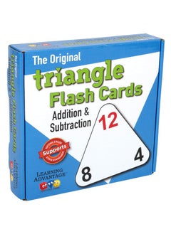Learning Advantage Original Triangle Flash Cards - Addition And Subtraction - Set Of 20 - In-Home Learning - Math Flash Cards  - Image 1