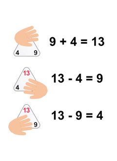 Learning Advantage Original Triangle Flash Cards - Addition And Subtraction - Set Of 20 - In-Home Learning - Math Flash Cards  - Image 3
