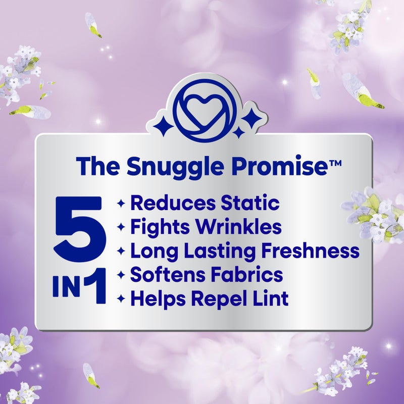 Snuggle Fabric Softener Dryer Sheets, Lavender Breeze Soothing Comfort, 230 Ct, Long-Lasting Fresh & Clean Scent, Softens Fabric, Reduces Static, Fights Wrinkles, Helps Repel Lint & Pet Hair, HE Safe - Image 2