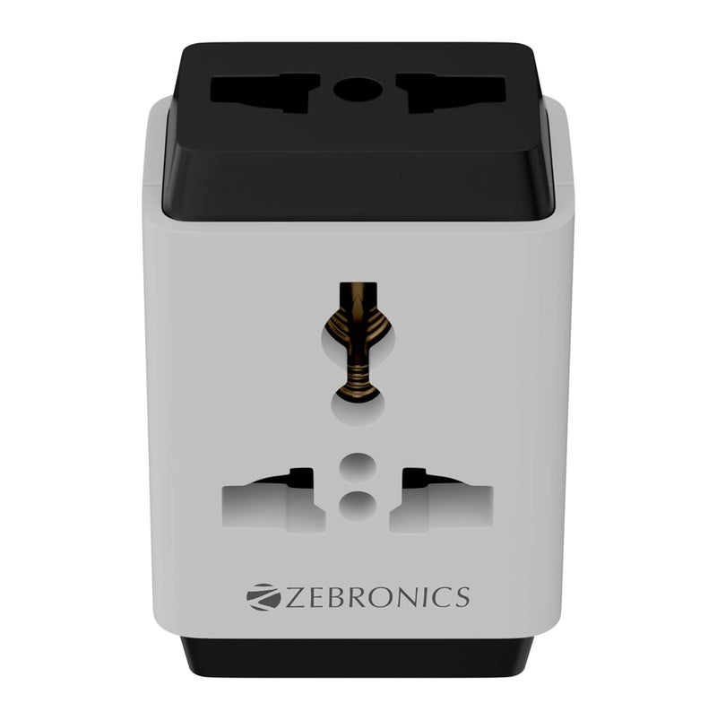 ZEBRONICS مأخذ تمديد الطاقة، 1440 واط، 6 أمبير، 3x مأخذ عالمي عالي الجودة، تصميم مدمج وقوي، للأجهزة المنزلية والمكتبية (قابس الطاقة 31) - Image 1