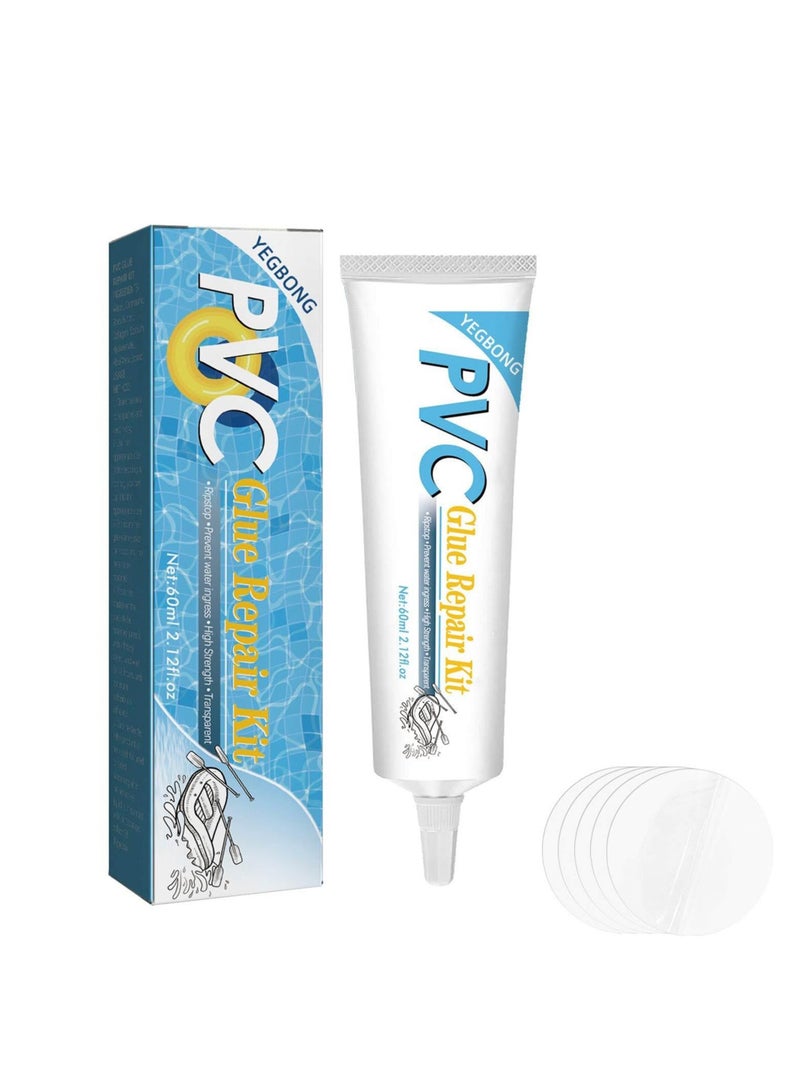 Excefore Pool Patch Kit, Waterproof Pool Patch Repair Kit Including 60ml Glue, 10PCS Round and Square Patches, for Swimming Ring, Pool Floats, Inflatable Toys, Inflatable Boat, Various Inflatables - Image 1
