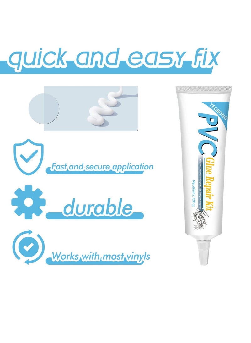 Excefore Pool Patch Kit, Waterproof Pool Patch Repair Kit Including 60ml Glue, 10PCS Round and Square Patches, for Swimming Ring, Pool Floats, Inflatable Toys, Inflatable Boat, Various Inflatables - Image 2