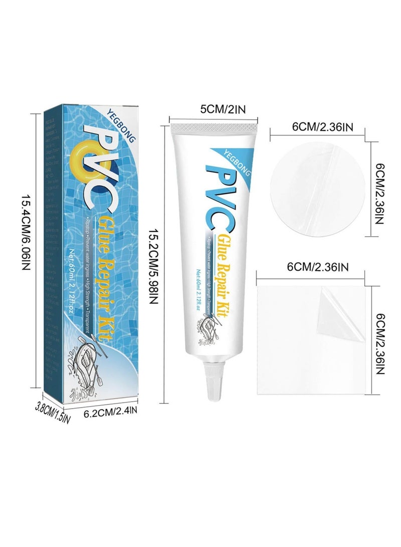 Excefore Pool Patch Kit, Waterproof Pool Patch Repair Kit Including 60ml Glue, 10PCS Round and Square Patches, for Swimming Ring, Pool Floats, Inflatable Toys, Inflatable Boat, Various Inflatables - Image 4