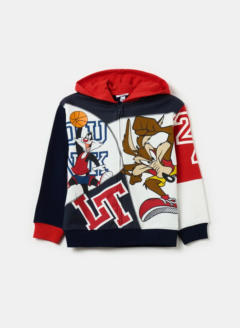 Ovs Sylvester the Cat and Bugs Bunny full-zip sweatshirt with hood