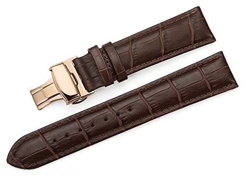 Istrap حزام ساعة iStrap جلد - نمط مطبوع بقشرة تمساح جلد العجل بديل - مشبك نشر من الفولاذ المقاوم للصدأ مع أزرار دفع - سوار للرجال والنساء - 18mm 19mm 20mm 21mm 22mm 24mm - Image 1