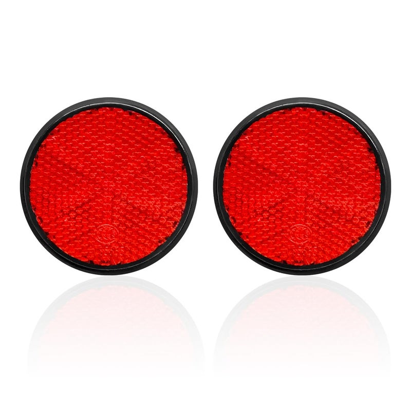 Yourkar 2 PCS Motorcycle Reflectors M6 x 10 Screw Mounted Plastic Safety Warning Reflector Universal Rear Safety Reflectors for Scooters Bicycles Motorcycle Accessories Round Red - Image 3