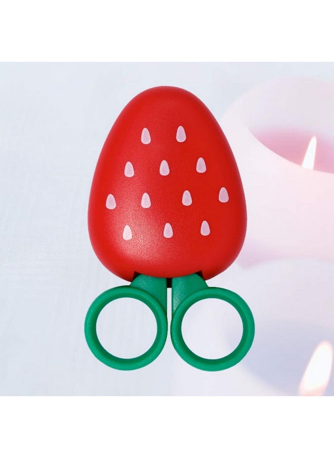 HEALLILY Refrigerator Paste Cutter Safety Scissors Mini Cute Strawberry Shape Portable Paper Cutters Set For Scrapbook Crafts Photo Album Decoration Greeting Gift Cards Embroidery Scissor  - Image 4