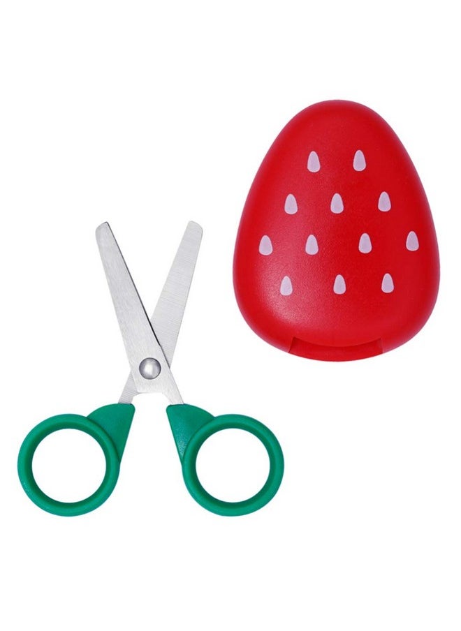 HEALLILY Refrigerator Paste Cutter Safety Scissors Mini Cute Strawberry Shape Portable Paper Cutters Set For Scrapbook Crafts Photo Album Decoration Greeting Gift Cards Embroidery Scissor  - Image 5