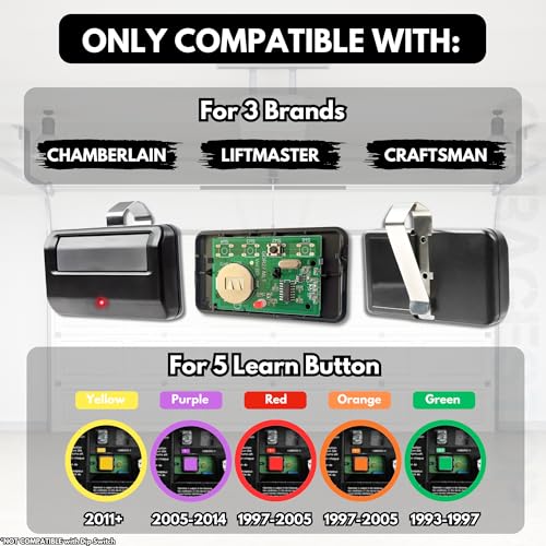 GARAGE STOP 2X for 891LM Chamberlain Craftsman Liftmaster Garage Door Opener Remote Replacement, 1993 to Present Garage Clicker, Universal Garage Door Opener Remote - Image 2