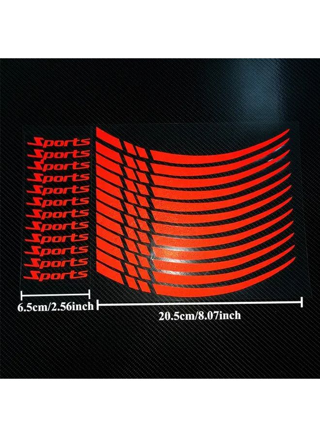 Red Reflective Wheel Rim Stickers 18 21 Inch Motorbike Car Decorative Letters - Image 2