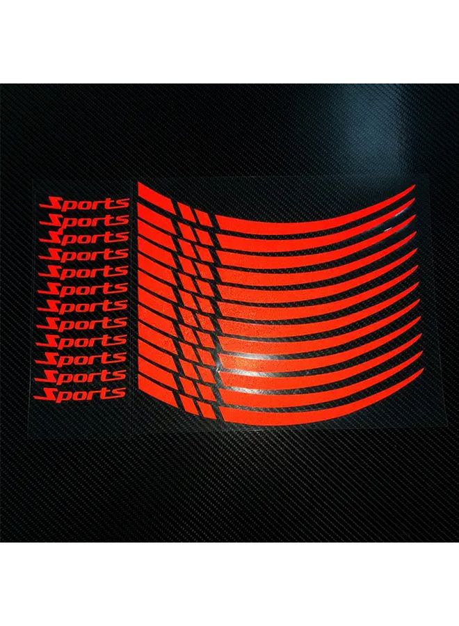 Red Reflective Wheel Rim Stickers 18 21 Inch Motorbike Car Decorative Letters - Image 1