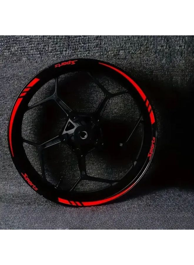 Red Reflective Wheel Rim Stickers 18 21 Inch Motorbike Car Decorative Letters - Image 3