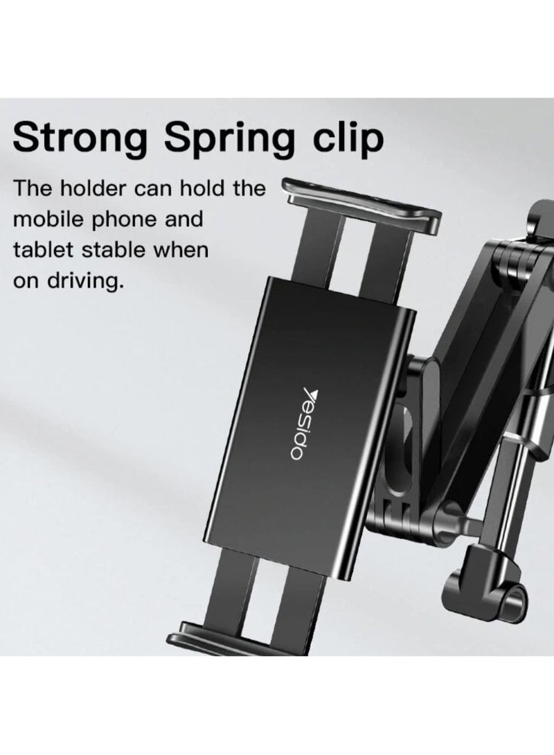 Yesido C117 Car Tablet Headrest Mount Tablet Holder for Car Seat 360 Degree Rotation Compatible with 4.7inch to 12.9 inch, Compatible with Tablets/iPhone 13/iPads - Image 2