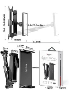 Yesido C117 Car Tablet Headrest Mount Tablet Holder for Car Seat 360 Degree Rotation Compatible with 4.7inch to 12.9 inch, Compatible with Tablets/iPhone 13/iPads  - Image 5