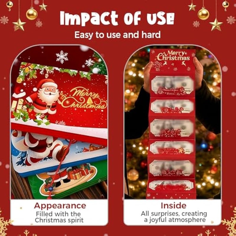 Money Envelope for Cash, 2026 New Money Holder with 10 Slots for Cash, DIY Holiday Money Gift Card for Xmas, Surprise Card Holder  Cash Envelope with Money Clip (Blue-10 Slots) - Image 4