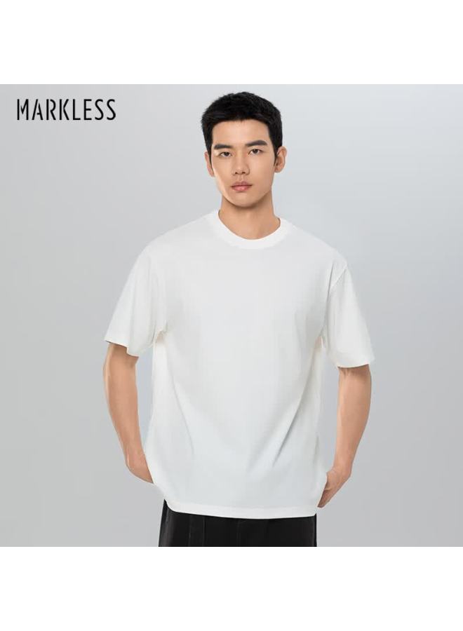 Markless 7a Antibacterial T-shirt For Men, Loose-fitting Short Sleeve For Summer, 3645 Cloud White New L - Image 1