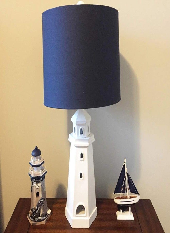 YK Decor Wooden Lighthouse Decor, 10.25Inch Decorative Nautical Lighthouse Rustic Ocean Sea Beach Themed Lighthouse Decoration, Handcrafted Tabletop Nautical Themed Home Decor Bathroom Decor(Seabird & Anchor) - Image 5