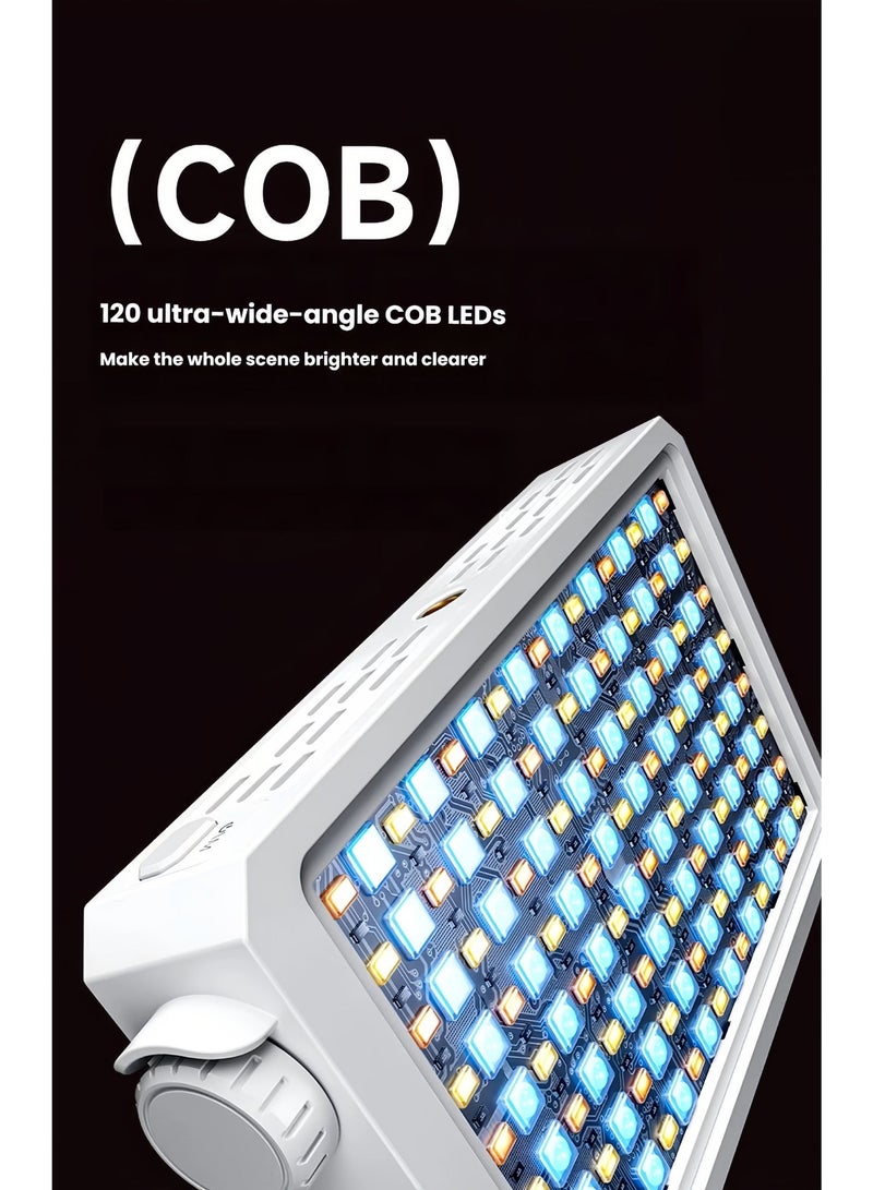 40W Portable LED Video Light – COB Photography Light 3000K-7000K Bi-Color, CRI 96+, 8 FX Effects, 3000mAh Rechargeable for Camera Vlog Live Streaming - Image 2