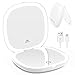 WOBSION Rechargeable Lighted Travel Makeup Mirror,1x/10x Compact Magnifying Mirror with Lights,Portable for Bag,4inch,Gift,White - Image 2