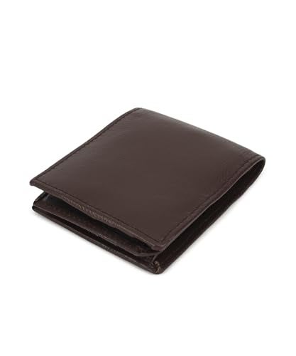 LB LEATHERBOSS Leatherboss Leather Boys Slim Compact Flap Id Coin Pocket Bifold Wallet with debit credit card holder, Dark Brown - Image 1
