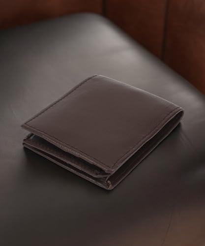 LB LEATHERBOSS Leatherboss Leather Boys Slim Compact Flap Id Coin Pocket Bifold Wallet with debit credit card holder, Dark Brown - Image 5