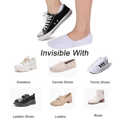 Pareberry Women's Thick Cushion Cotton Athletics Casual Low Cut Flat Non-Slip Boat Liner No Show Socks-5/10 Pack (Shoe Size: 9-11.5, White) - Image 5