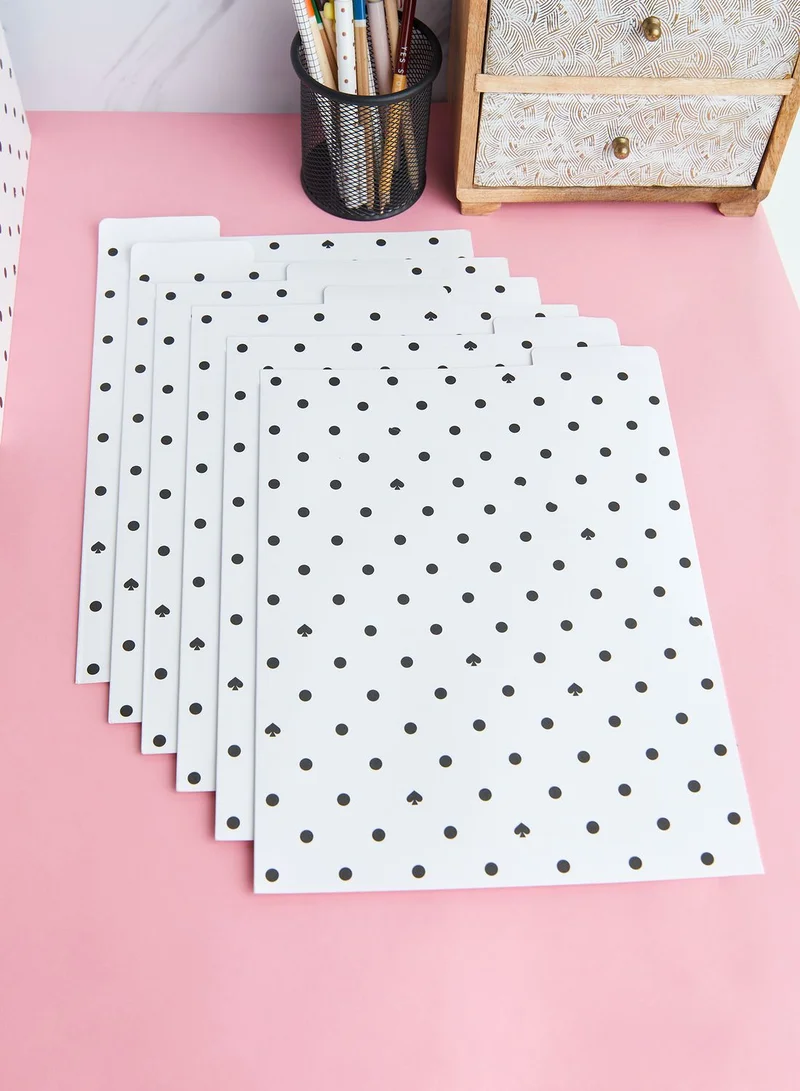 Kate Spade Black Spade Dot Set Of 6 File Folders