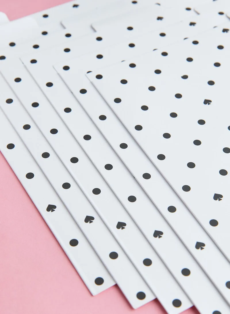 Kate Spade Black Spade Dot Set Of 6 File Folders